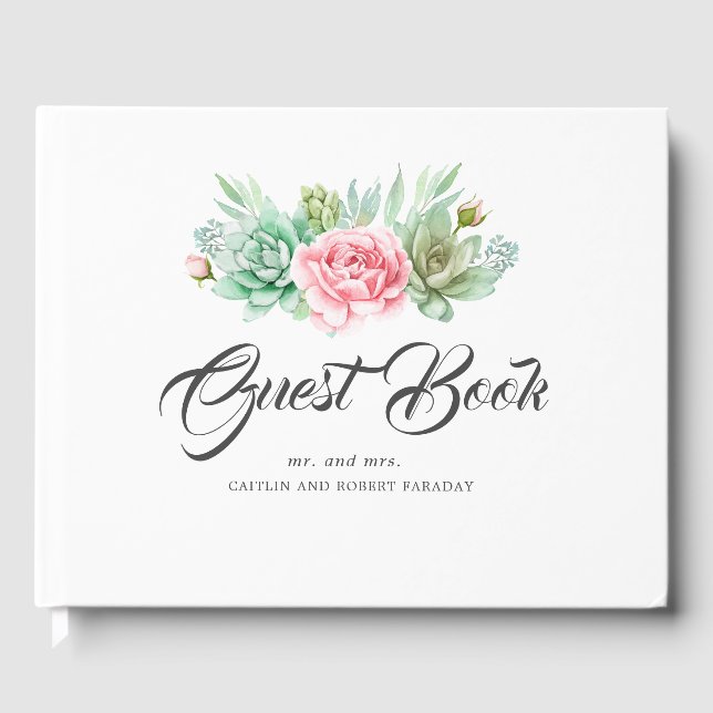 Succulents Wedding Guest Book (Front)