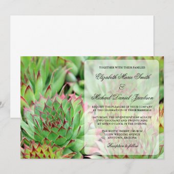 Succulents Wedding Invitation | Zazzle