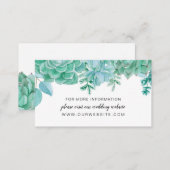 Succulents wedding website or information card (Front/Back)