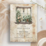 Succulents Window Garden 50th Birthday Party Invitation<br><div class="desc">Charming 50th birthday party invitation with a rustic,  vintage country cottage window garden with sage green potted succulents.  Contact me for assistance with customization or to request matching or coordinating Zazzle products</div>