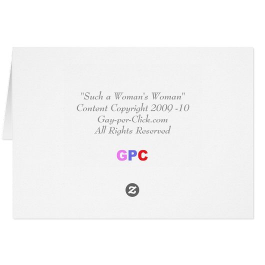 "Such a Woman's Woman" Card (Back Horizontal)