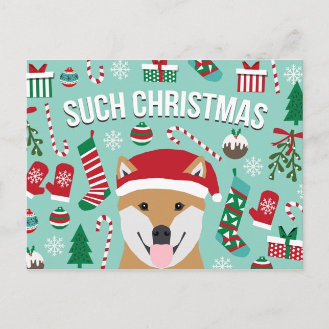 Such Christmas Doge Postcard - single sided (Front)
