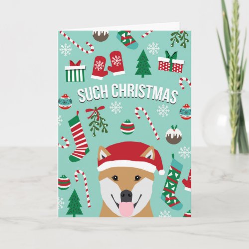 Such Christmas Doge Shiba Inu Christmas Card