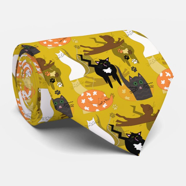 Such different cats.  neck tie (Rolled)