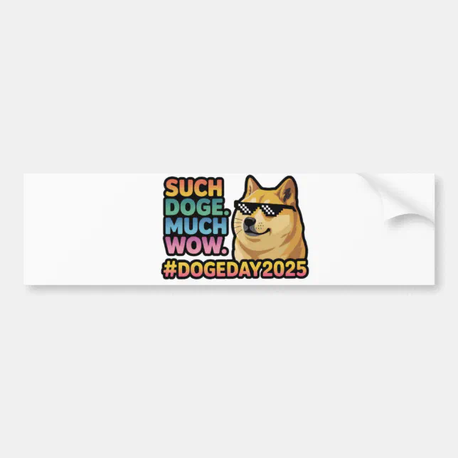 Such Doge Much Wow Bumper Sticker–Funny Doge Meme Bumper Sticker | Zazzle