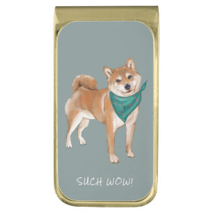Such Wow! Cute Doge Shibe Gold Finish Money Clip