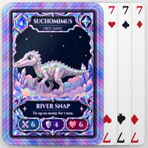 Suchomimus Dinosaur, Rainbow Foil Art Poker Cards