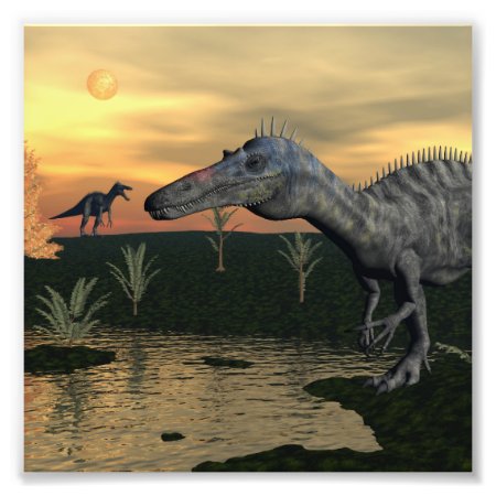 Suchomimus Dinosaurs - 3d Render Photo Print