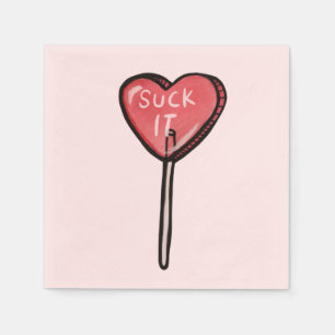 Suck it Anti Valentine Heart Sucker Napkins