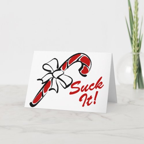 Suck It Candy Cane Holiday Card
