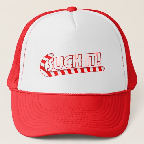 Suck It Candy Cane Trucker Hat