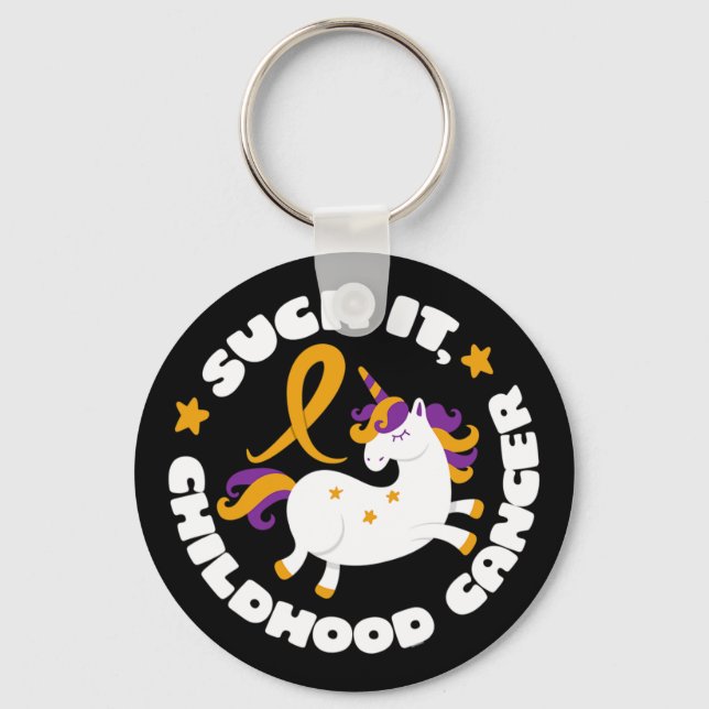 Suck It Childhood Cancer Keychain (Front)