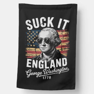 Suck It England 4th of July George Washington 1776 House Flag