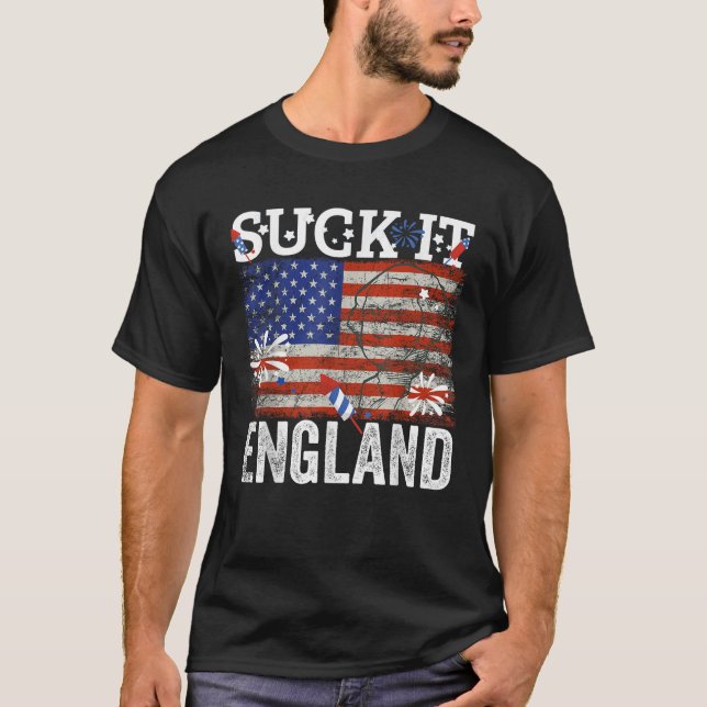 Suck It England Funny 4th of July George Washingto T-Shirt (Front)