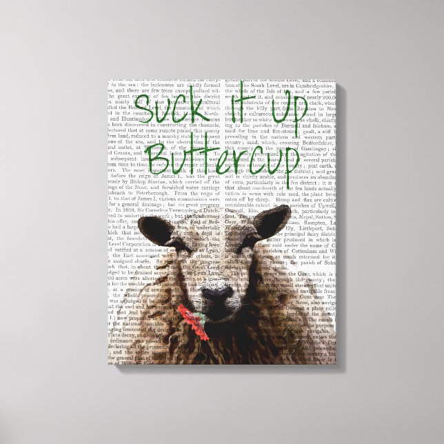 Suck It Up Buttercup Canvas Print (Front)