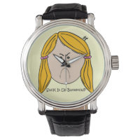 Suck It Up Buttercup Vintage Leather Strap Black