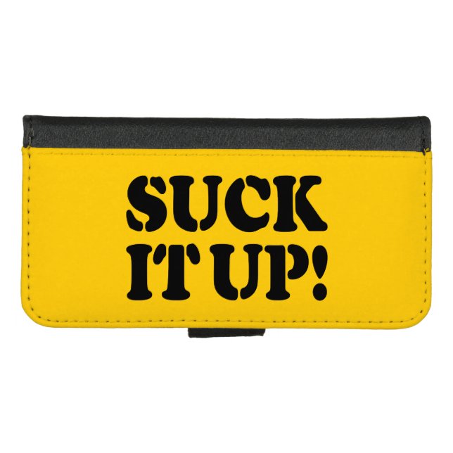 SUCK IT UP! iPhone WALLET CASE (Front (Horizontal))