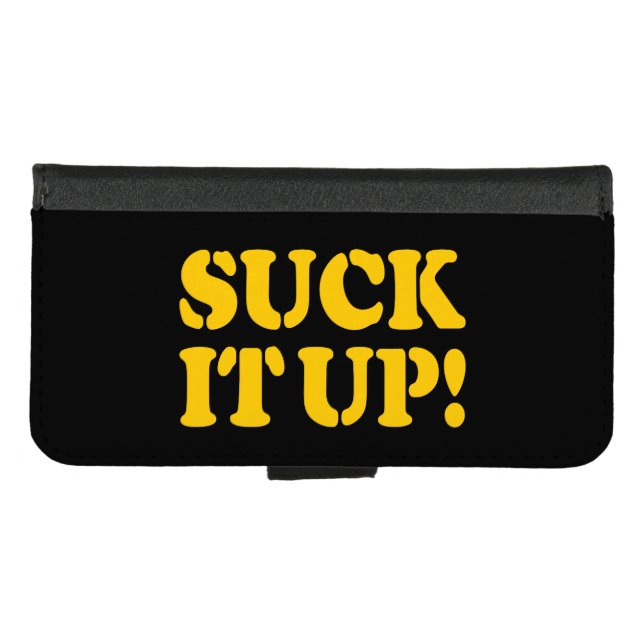 SUCK IT UP! iPhone WALLET CASE (Front (Horizontal))