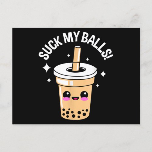 Suck My Balls Boba Postcard