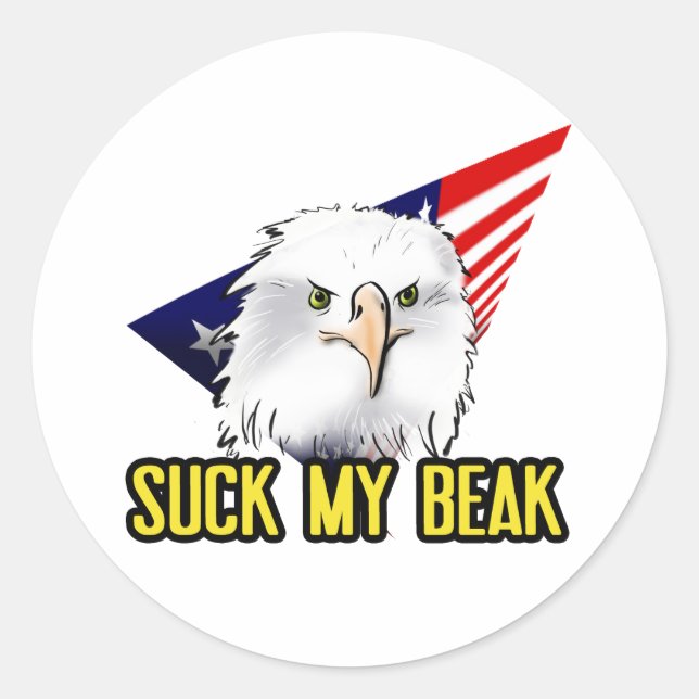 Suck My Beak American Eagle Humor Classic Round Sticker (Front)