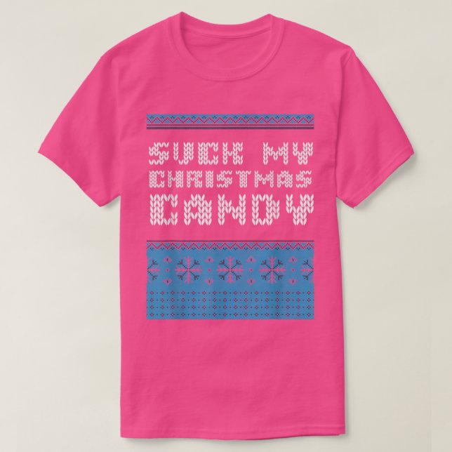 Suck My Christmas Candy Couples Adult Humor Lovers T-Shirt (Design Front)