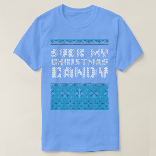 Suck My Christmas Candy Couples Adult Humor Lovers T-Shirt (Design Front)