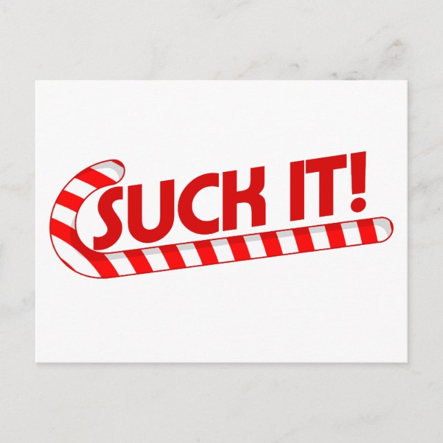Suck the Christmas Candy Cane Holiday Postcard (Front)