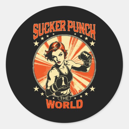 Sucker Punch the World Classic Round Sticker
