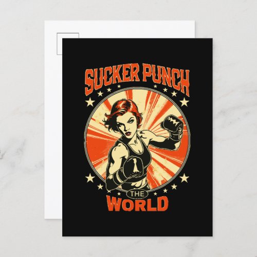 Sucker Punch the World Invitation Postcard