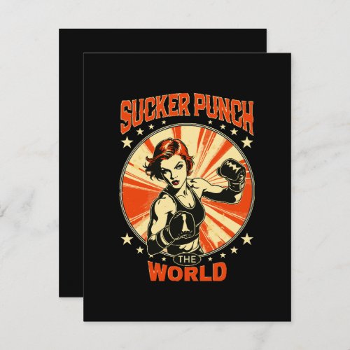 Sucker Punch the World Note Card