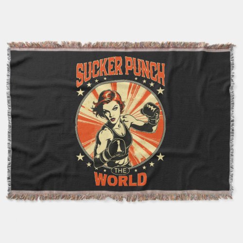 Sucker Punch the World Throw Blanket