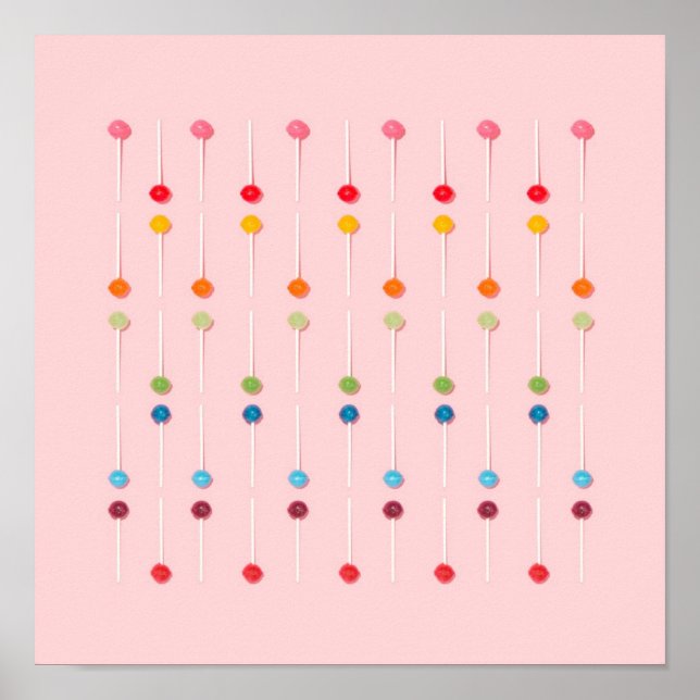 Suckers Lollypop Candy Rainbow Poster (Front)