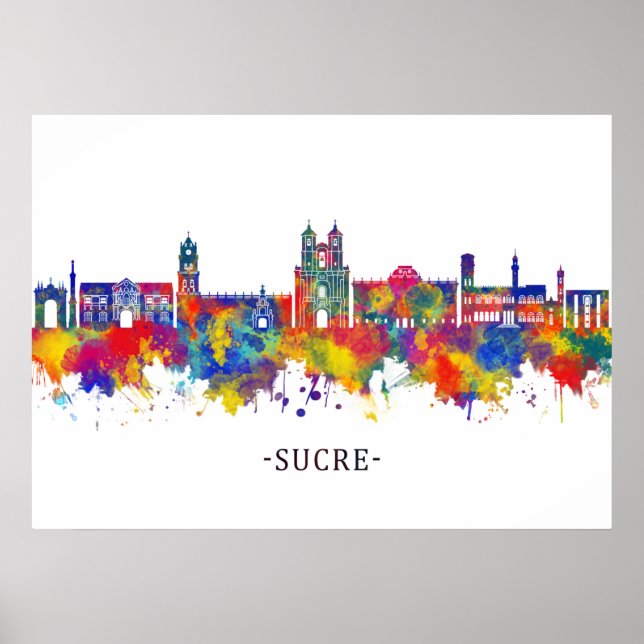 Sucre Bolivia Skyline Poster (Front)