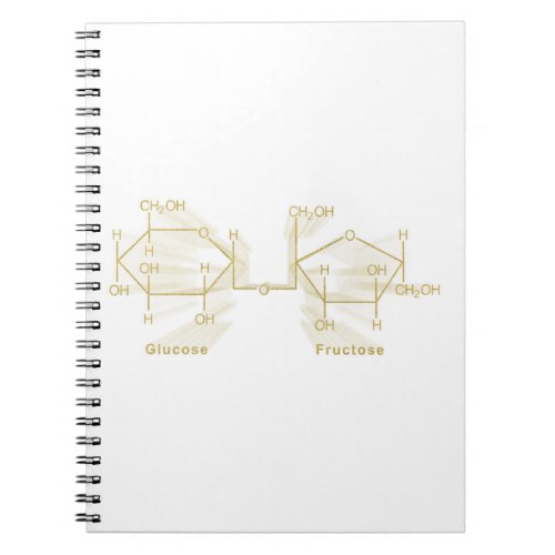 Sucrose Structural chemical formula gold Notebook