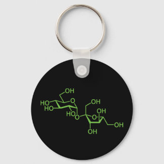 Sucrose Sugar Molecule Chemical Diagram Keychain
