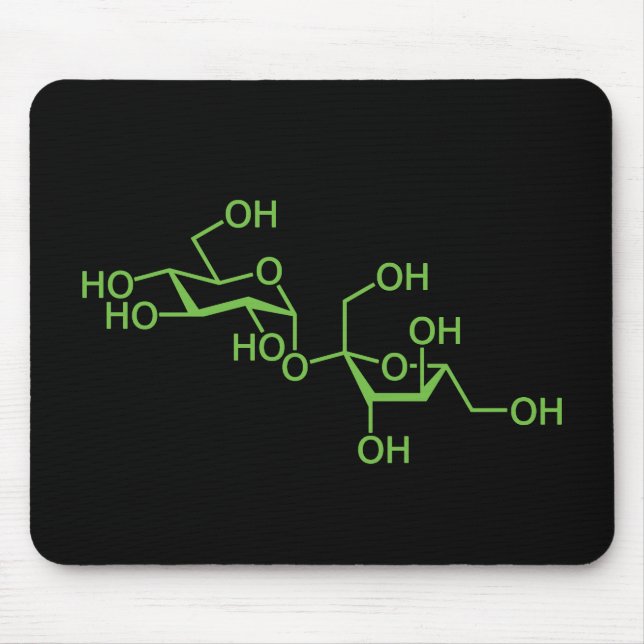 Sucrose Sugar Molecule Chemical Diagram Mouse Pad (Front)