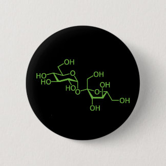 Sucrose Sugar Molecule Chemical Diagram Pinback Button