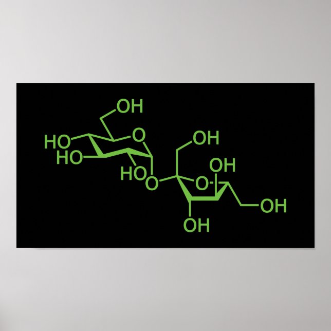 Sucrose Sugar Molecule Chemical Diagram Poster (Front)