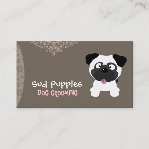 Customizable Sud Puppies - Dog Grooming Business Card