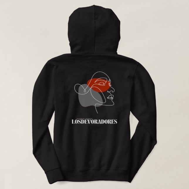 Sudadera negra poética, encapuchada masculina hoodie (Design Back)