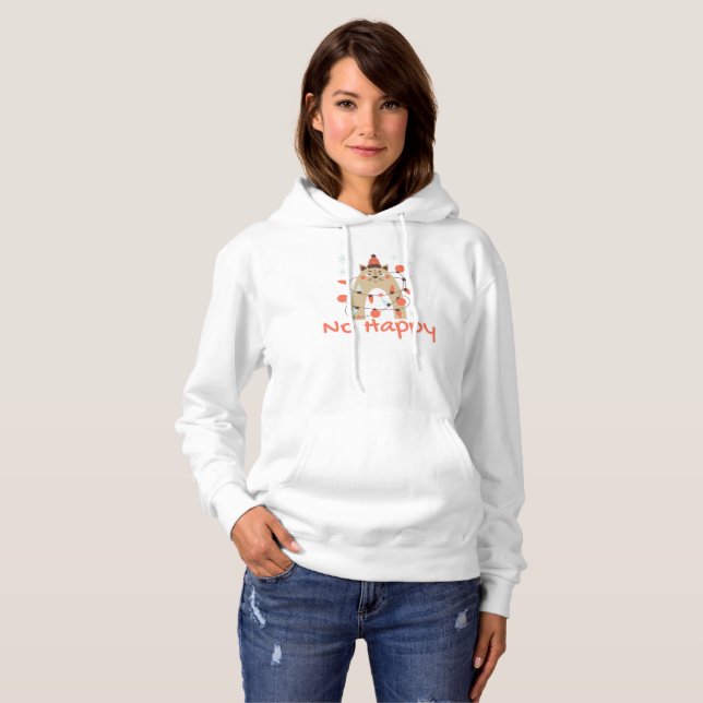 Sudadera No Happy Cats, cats Hoodie (Front Full)