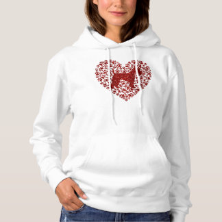 Sudadera Schnauzer Silhouette Heart Paws Adorable Hoodie