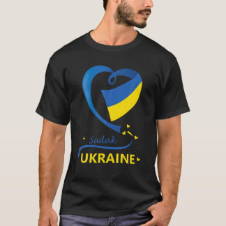 Sudak Ukraine National Flag Heart Emblem Crest T-Shirt