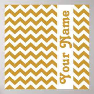 Sudan Brown Safari Chevron with custom text Poster