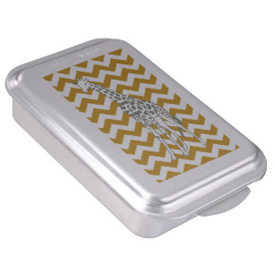 Sudan Brown Safari Chevron with Pop Art Giraffe Cake Pan