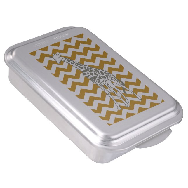 Sudan Brown Safari Chevron with Pop Art Giraffe Cake Pan (Side)