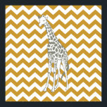Sudan Brown Safari Chevron with Pop Art Giraffe Poster<br><div class="desc">Mod Chevron pattern in Emporio Moffa's Safari Moods color palette,  with pop art giraffe on one side.</div>