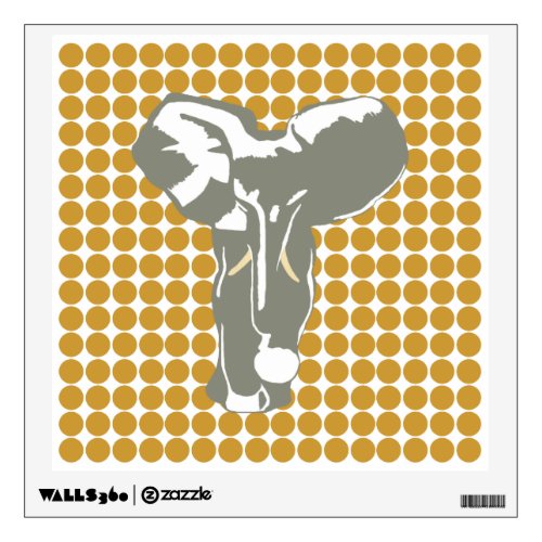 Sudan Brown Safari Dot with Pop Art Elephant Wall Sticker