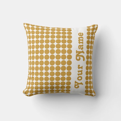 Sudan Brown Safari Dots with custom text Throw Pillow