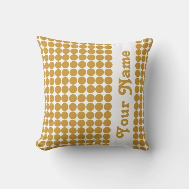 Sudan Brown Safari Dots with custom text Throw Pillow (Front)